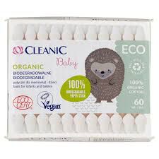 Cleanic Patyczki Dla Niemowląt I Dzieci Baby Eco Organic 60 Szt.