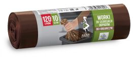 Worki do segregacji odpadów ANNA ZARADNA, bio, 120 l, 10 szt., brązowe, brązowy