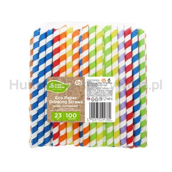 Rurki (Słomki) Papierowe Bubble Tea, Mix Kolorów, 12X230 Mm/ 100 Szt.