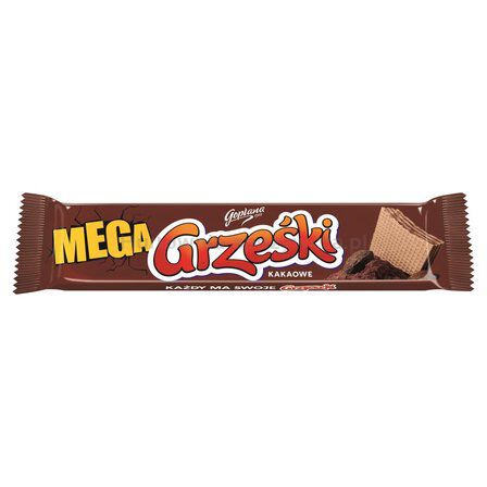 Grześki Mega Kakaowe Wafel Przekładany Kremem Kakaowym 34 G