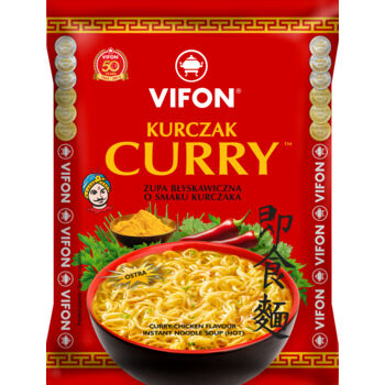 Vifon Curry Zupa Błyskawiczna Z Kluskami O Smaku Kurczaka (Ostra) 70G