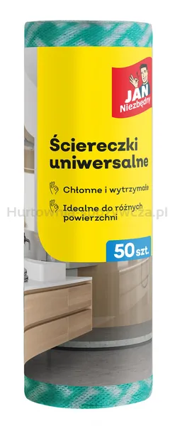 Jan Niezbędny Ściereczki na rolce 50 szt., zielono-białe