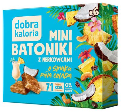 Batoniki Mini Z Nerkowców O Smaku Pina Colada Bez Dodatku Cukru (6 X 17 G) 102 G - Dobra Kaloria [BIO]