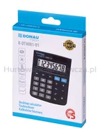 Donau Kalkulator biurowy TECH, 8-cyfr. wyświetlacz, wym. 130x104x19 mm, czarny  - 5