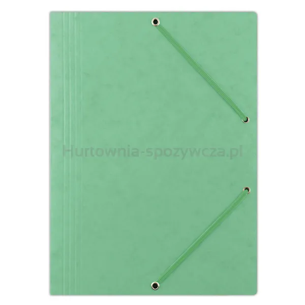 Office Products Teczka z gumką, preszpan, A4, 390gsm, 3-skrz., jasnozielona 