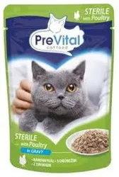 Prevital Pełnoporcjowa karma dla kotów Sterile z drobiem w sosie 100g