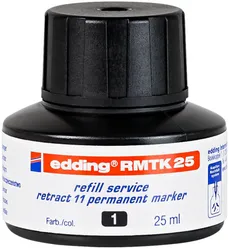 Edding Tusz Do Uzupełniania Markerów Permanentnych Retract 11 E-Rmtk 25, Czarny 