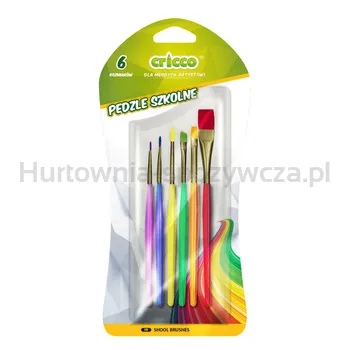 Pędzelki szkolne cricco, 6 rozmiarów blister