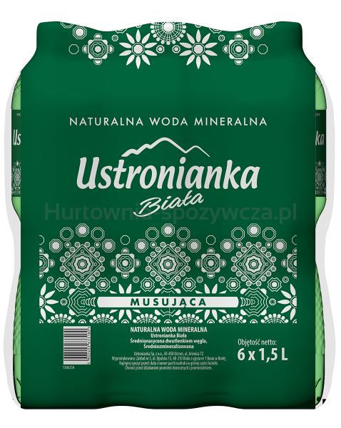 Woda Ustronianka Biała 1,5L Musująca