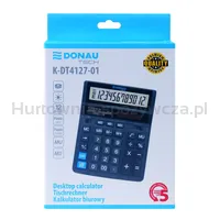 Donau Kalkulator biurowy TECH, 12-cyfr. wyświetlacz, wym. 203x158x31 mm, czarny  - 2