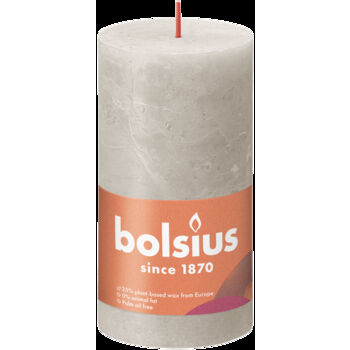 Bolsius Świeca Pieńkowa Rustic 130/68 Shine Szary Piasek