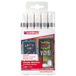 Edding Marker kredowy e-4095 2-3mm, 5 szt., biały 