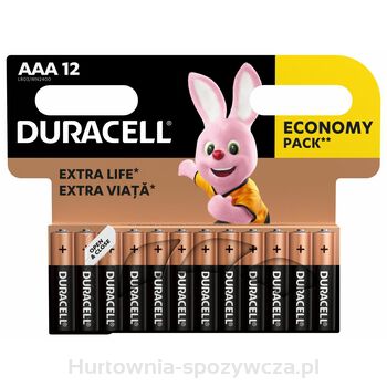 Baterie Alkaliczne Duracell Typ Aaa 12 Sztuk
