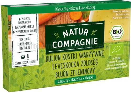 Bulion - Kostki Warzywne Bez Dodatku Cukrów Bio (8 X 10,5 G) 84 G - Natur Compagnie [BIO]