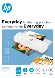 Folie Laminacyjne Hp Everyday, A4, 75 Mic, 100 Szt., Przezroczyste/Połysk