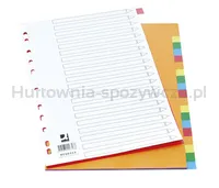 Q-Connect Przekładki PP, A4, 225x297mm, 20 kart, mix kolorów  - 2