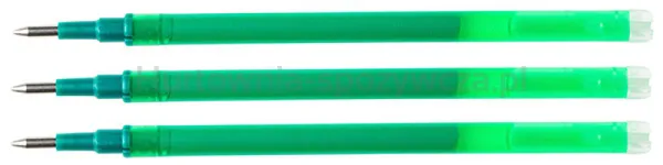 Q-Connect Wkład do długopisu wymazywalnego 1,0mm, 3szt., zawieszka, zielony 