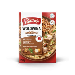 Pudliszki Wołowina w Sosie grzybowym z kaszą gryczaną 350g<br>(Data przydatności 07.07.2025)