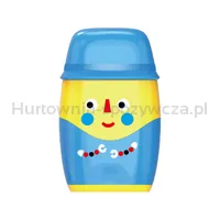 Temperówka plastikowa KEYROAD Hello, z gumką, podwójna, z pojemnikiem, display, mix kolorów - 4