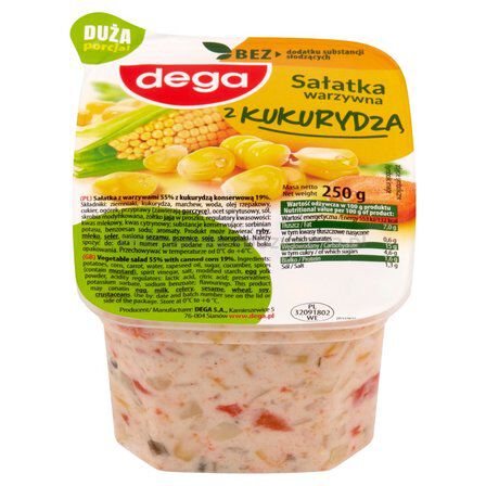 Dega Sałatka Warzywna Z Kukurydzą 250 G