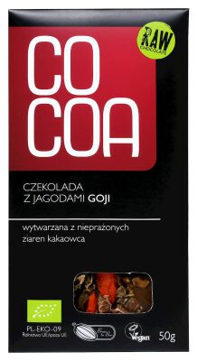 Czekolada Surowa Z Jagodami Goji Bio 50 G - Cocoa [BIO]