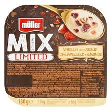 Muller Jogurt Mix Vanilla Yoghurt ; Caramelized Almonds 130g