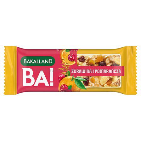 Bakalland Ba! Baton Zbożowy Żurawina I Pomarańcza 40G 