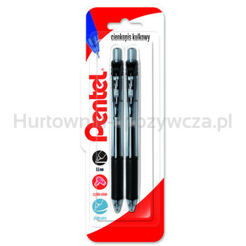 Pentel Cienkopis kulkowy EnerGel 0,5 mm BLN105 - czarny x 2