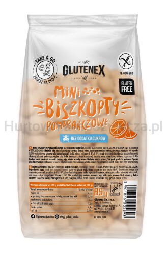 Biszkopty Mini Pomarańczowe Bez Dodatku Cukrów Bezglutenowe 85 G - Glutenex [BIO]