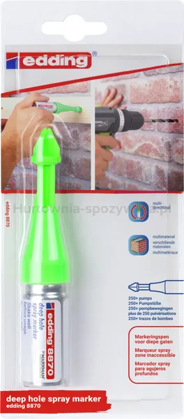Edding Marker W Spreju E-8870 Do Głębokich Otworów, Blister, Zielony Neon  