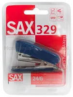 Sax Zszywacz 329, zszywa do 20 kartek, niebieski, zszywki GRATIS - 2