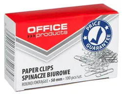 Spinacze Okrągłe Office Products, 50Mm, 100Szt., Srebrne