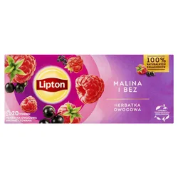 Lipton Herbata owocowa, malina i bez, 20 torebek