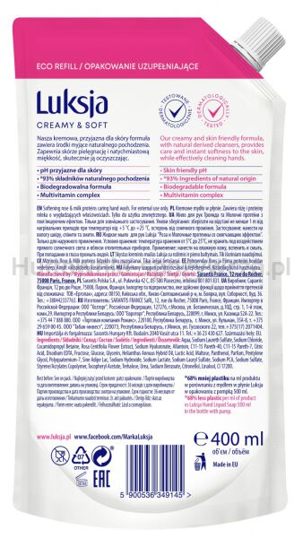 Kremowe mydło w płynie LUKSJA, róża, zapas 400ml - 2