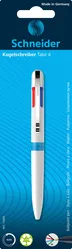 Długopis automatyczny SCHNEIDER TAKE 4, M, 4 kolory wkładu, blister, mix kolorów
