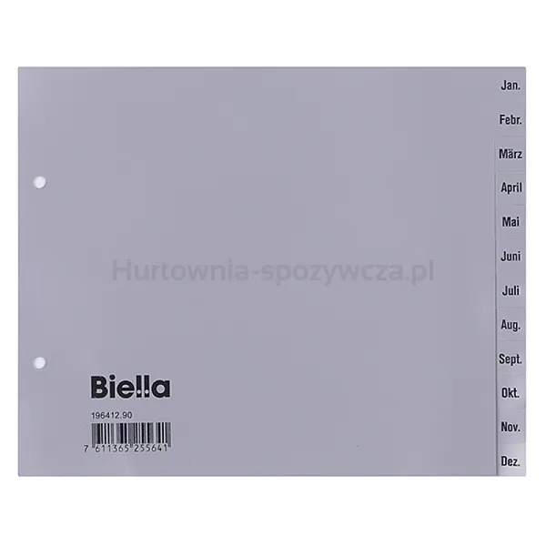 Przekładki Polypropylenowa, 2/3 A4, Dez-Jan, Szare