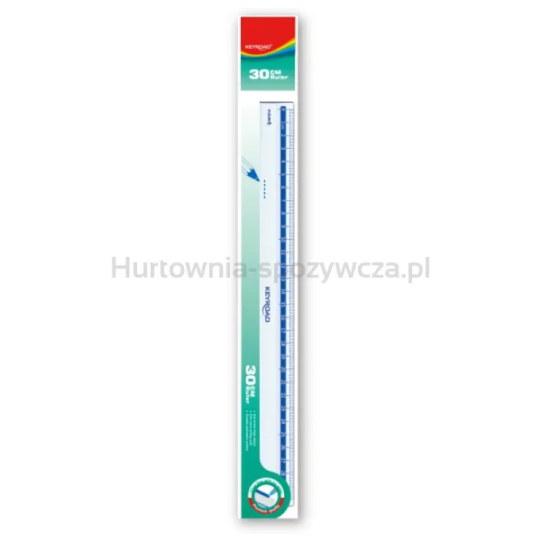 Linijka Plastikowa Keyroad, 30 Cm, Zawieszka, Transparentna