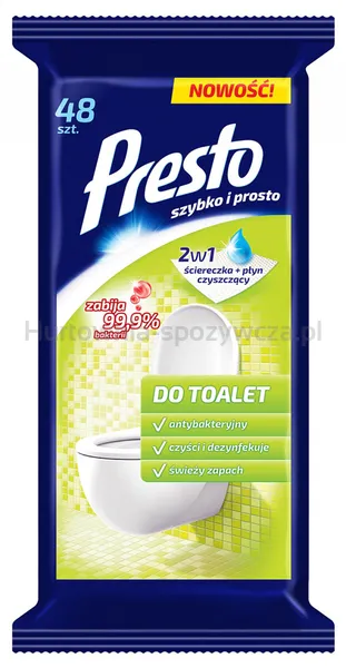 Ściereczki gospodarcze PRESTO, do toalet, 48szt., białe