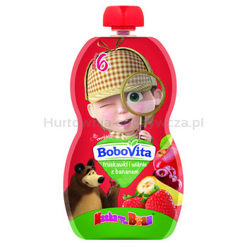 Bobovita Mus Truskawki I Wiśnie Z Bananem Po 6 Miesiącu 100 G