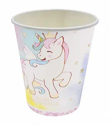 Kubek papierowy PARTY GO Unicorn, 7,5/9cm, 6 szt., mix kolorów
