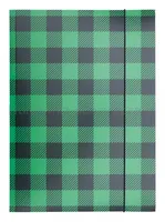 Teczka z gumką OFFICE PRODUCTS, karton/lakier, A4, 320gsm, 3-skrz., mix kolorów w kratę - 5
