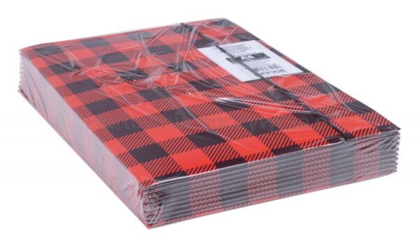 Teczka z gumką OFFICE PRODUCTS, karton/lakier, A4, 320gsm, 3-skrz., mix kolorów w kratę - 17