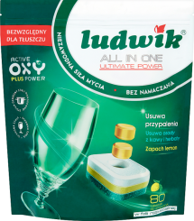 Ludwik All In One Tabletki Do Zmywarek Lemon 80 Szt. Doypack