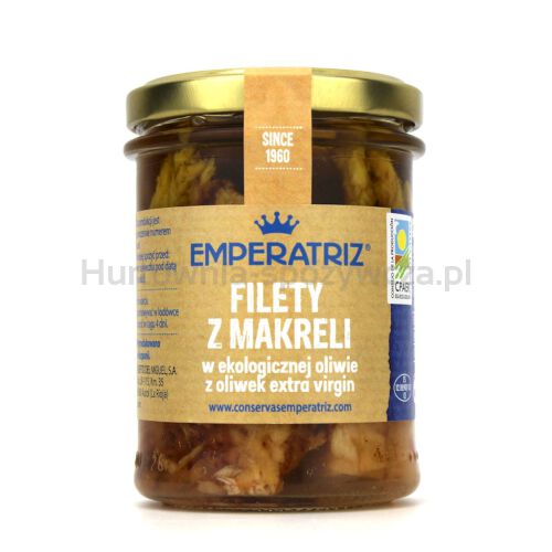 Makrela Filety W Bio Oliwie Z Oliwek Extra Virgin 190 G (125 G) (Słoik) - Emperatriz [BIO]