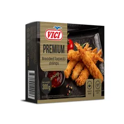 VICI Krewetki Torpedo& panierowane, z ogonkami, obrane 300 g