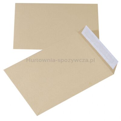 Office Products Koperty z taśmą silikonowąHK, C5, 162x229mm, 90gsm, 10szt., brązowe 