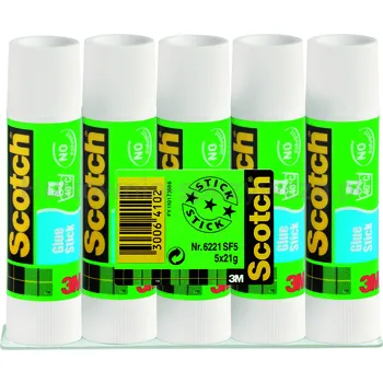 Scotch Klej W Sztyfcie Do Papieru, Nietoksyczny, (Zgrzewka 5 X 21G)
