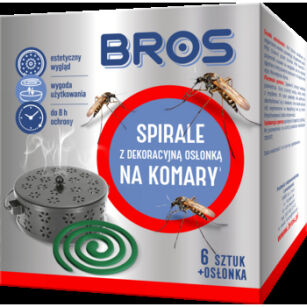 BROS - spirale na komary z dekoracyjną osłonką stalową 6 szt