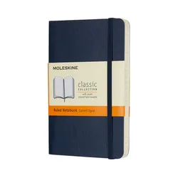 Notes Moleskine P (9X14Cm) W Linie, Miękka Oprawa, Sapphire Blue, 192 Strony, Niebieski