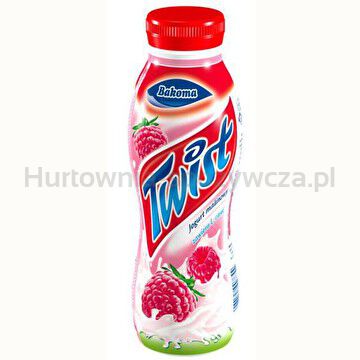 Bakoma Twist Jogurt Pitny Malinowy 370G